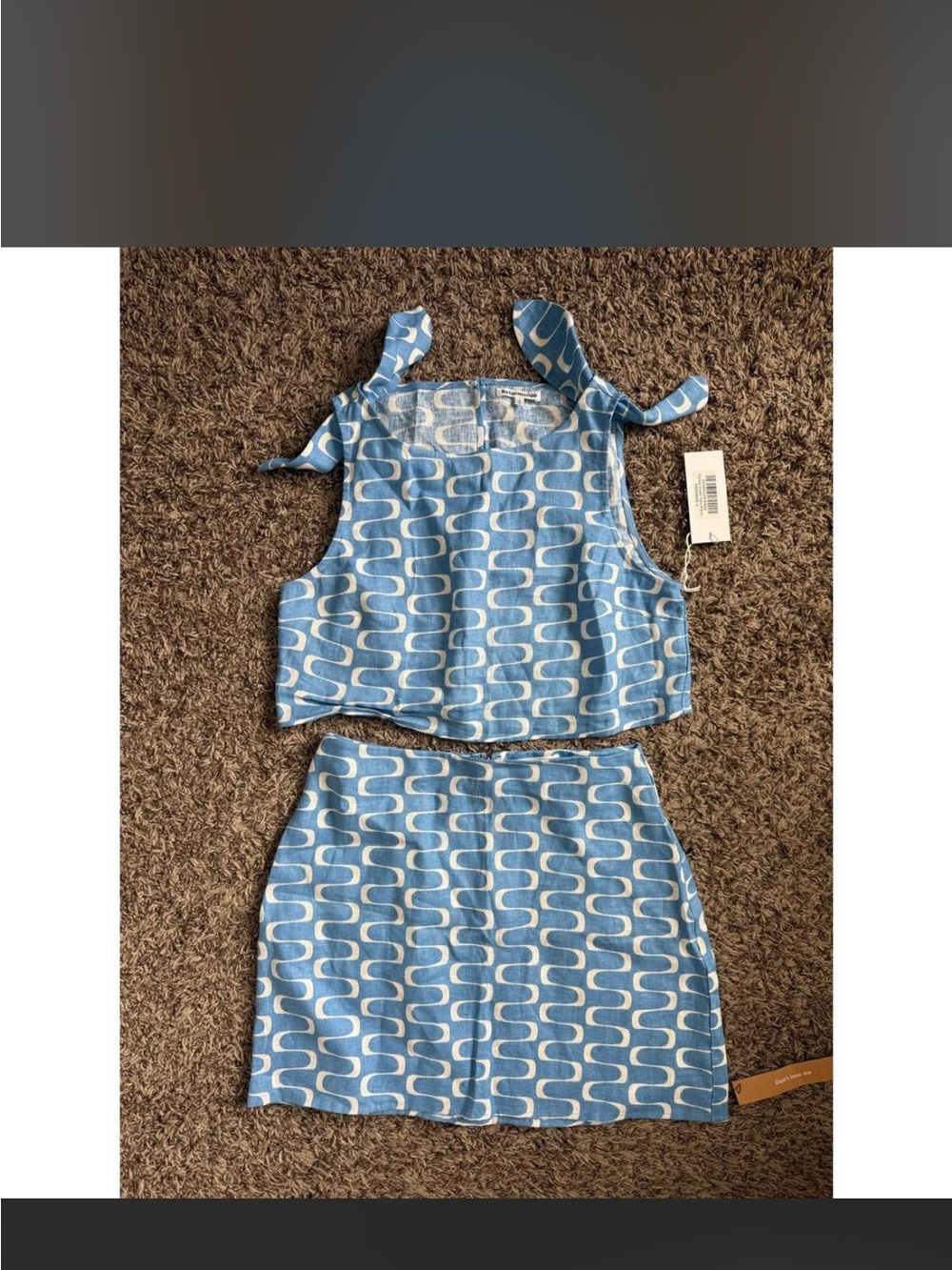 Reformation Linen Harley Poolside two piece skirt and top new